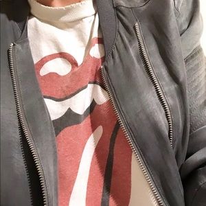 All Saints silk biker bomber jacket fits size 2-4